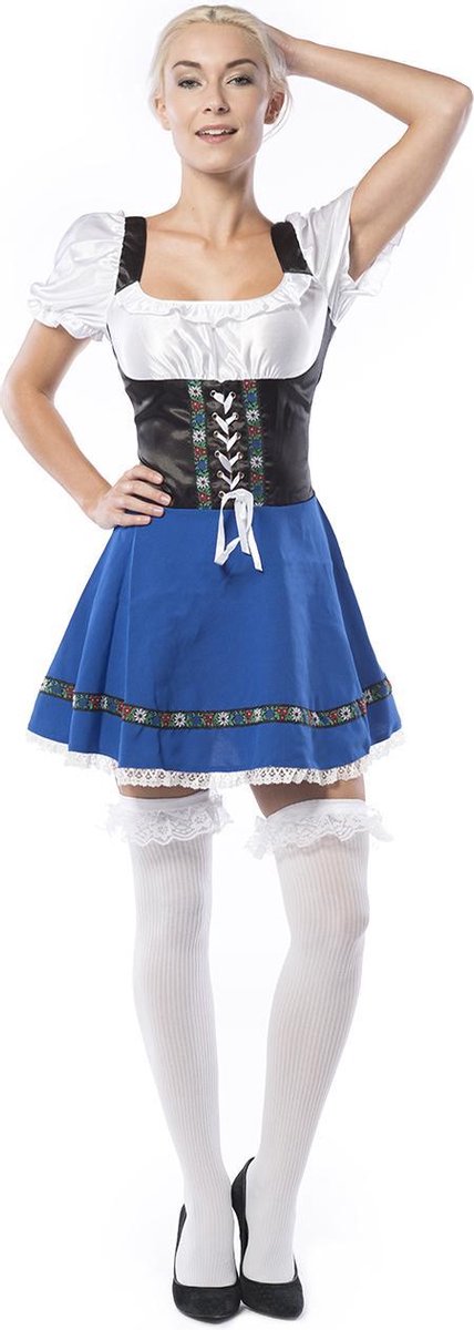 Oktoberfest Jurk Dames | Tiroler jurk Dames | Dirndl Sylvia | Blauw | Maat L/40